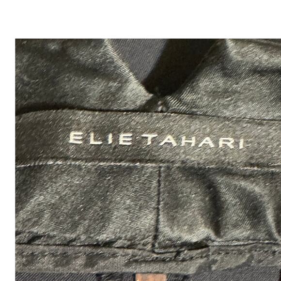 Elie Tahari Wide Leg Flare Trousers · Tailored · Black · Dress Pants Size Est.10 - Picture 3 of 7